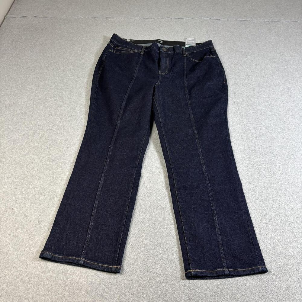 LuLaRoe Jeans Women 40 Blue Seamed Dark Wash Bootcut Stretch Denim Plus Comfort